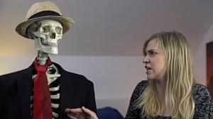 Wife is trying to reveal her true feelings to skeleton